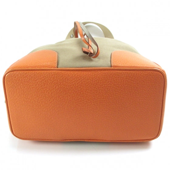 Canvas Leather Drawstring Tote