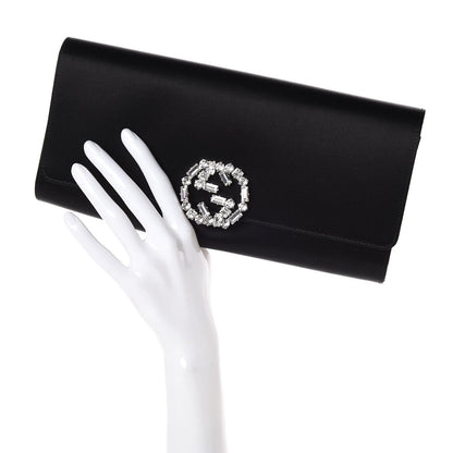 Gucci Satin Crystal GG Sparkling Clutch Black 2 of 8