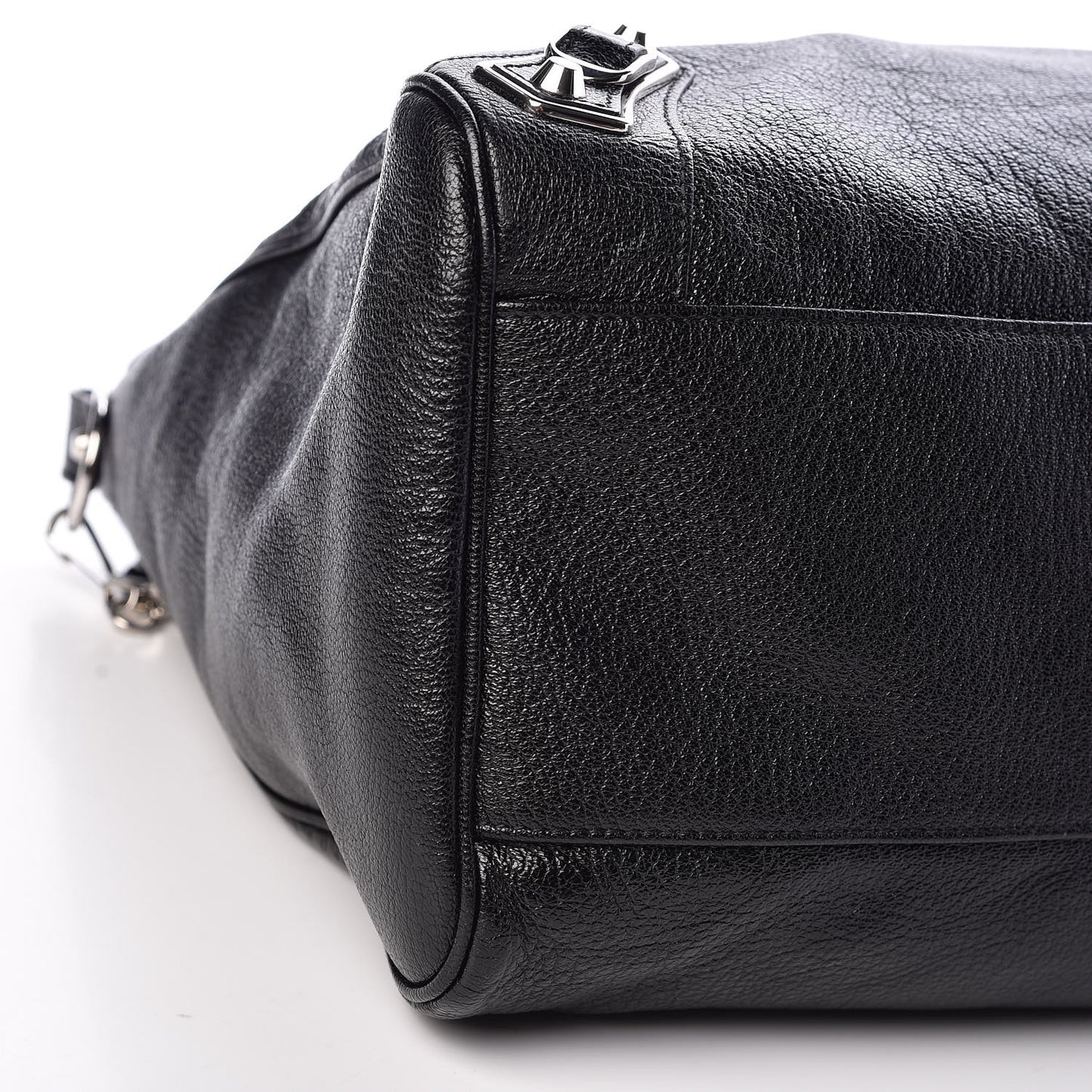 Chevre Silver Metallic Edge Hardware Velo Black