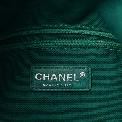 Chanel Lambskin Perforated Baseball Spirit Ligne Bag White Green 8 of 10