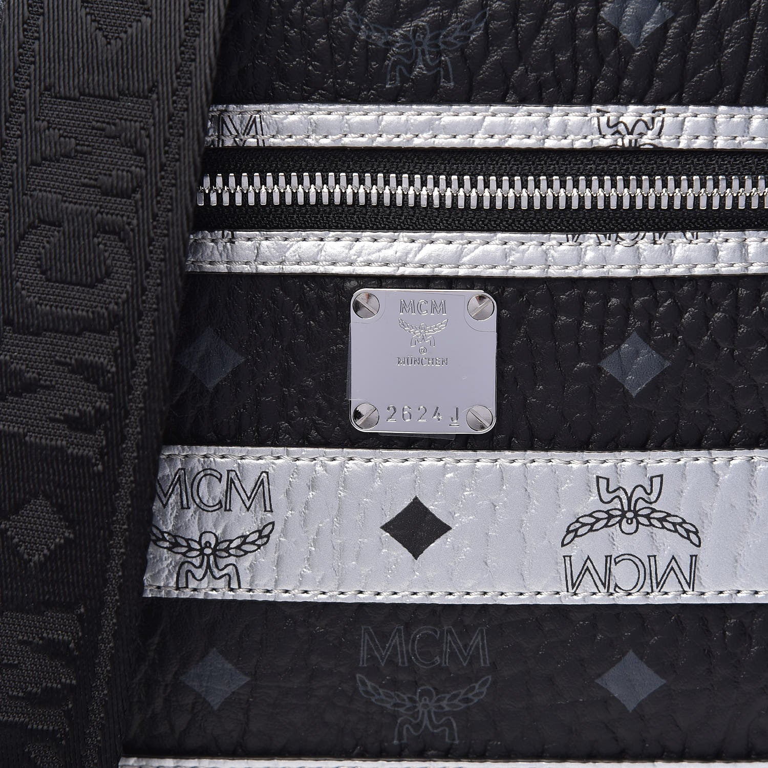 MCM Visetos Spot Crossbody Bag Black 8 of 11