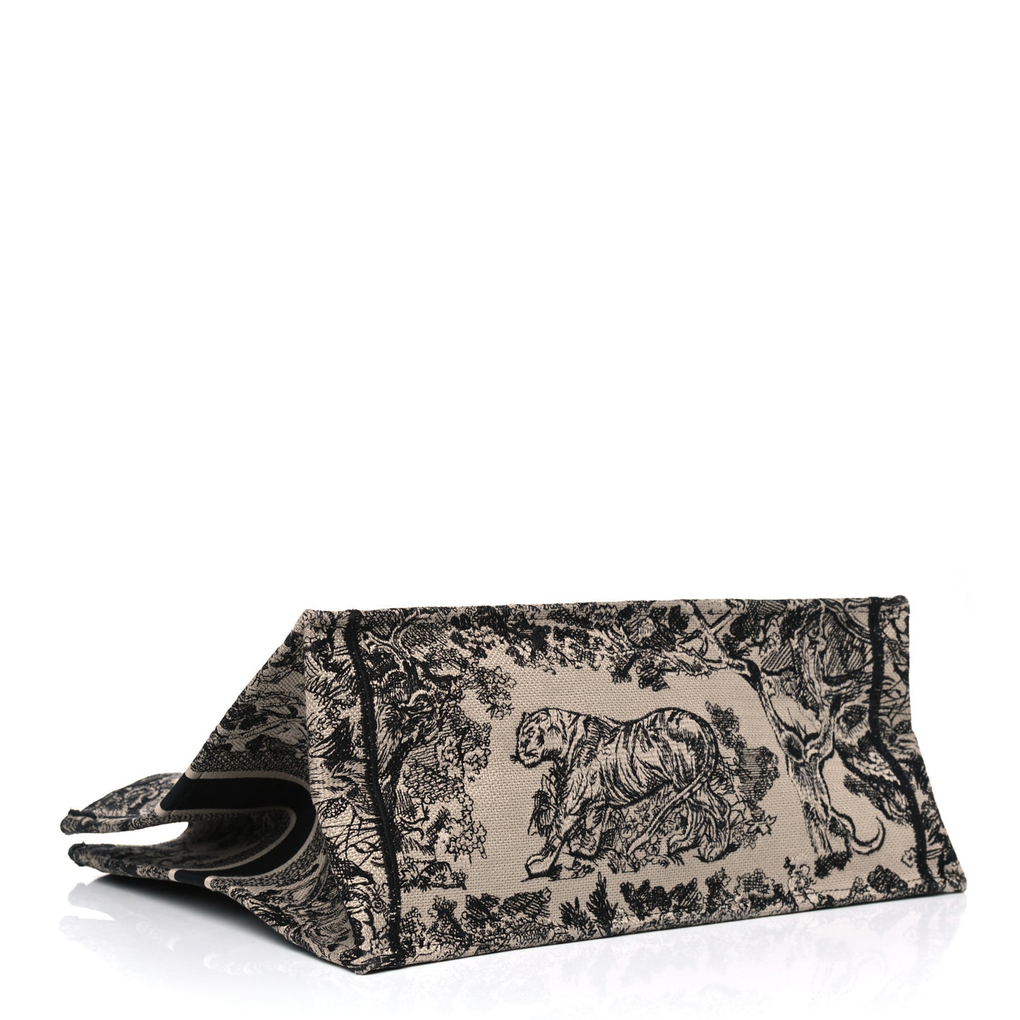 Canvas Embroidered Large Dioriviera Toile De Jouy Book Tote Black