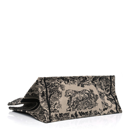 Christian Dior Canvas Embroidered Large Dioriviera Toile De Jouy Book Tote Black 3 of 8