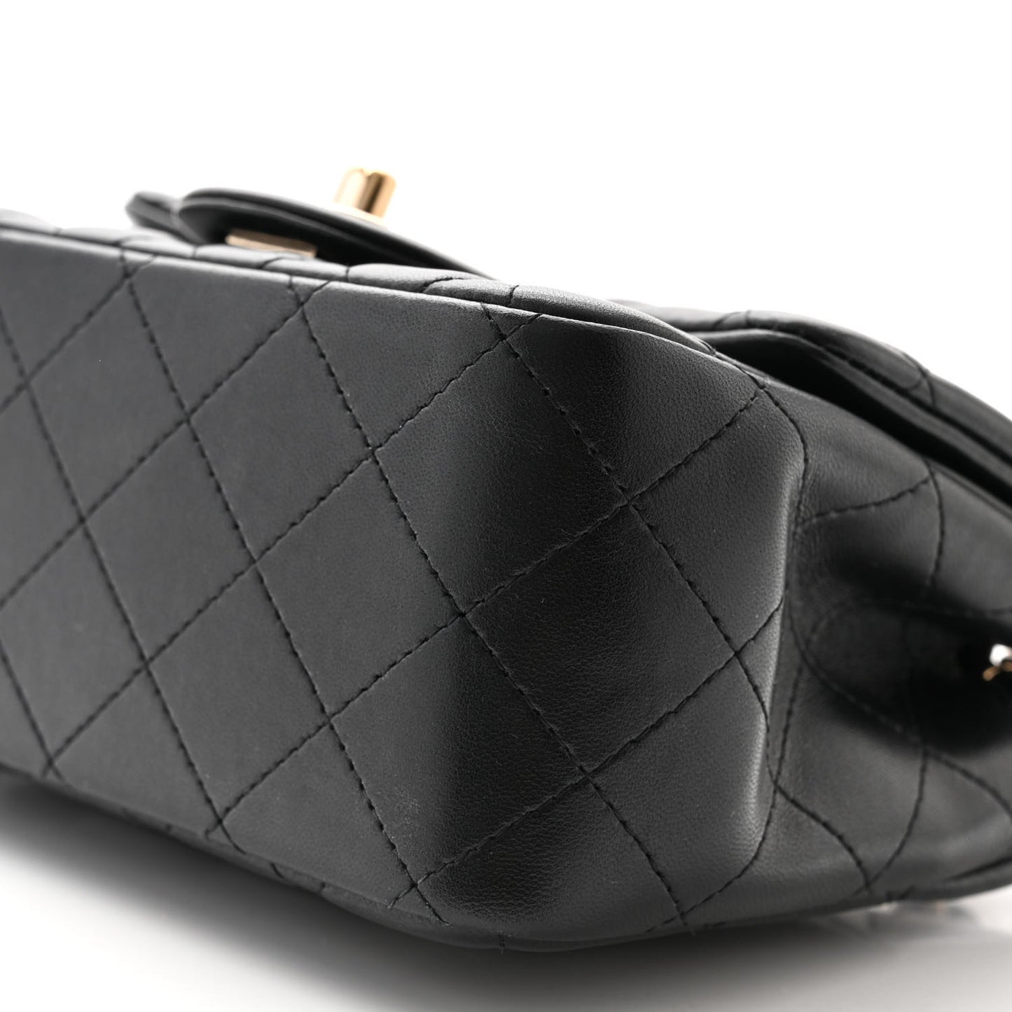 Lambskin Quilted Mini Square Flap Black