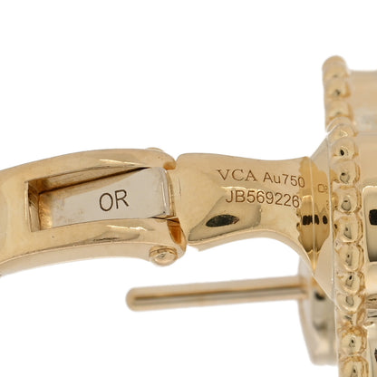 Van Cleef & Arpels 18K Yellow Gold Guilloche Vintage Alhambra Earrings 4 of 5