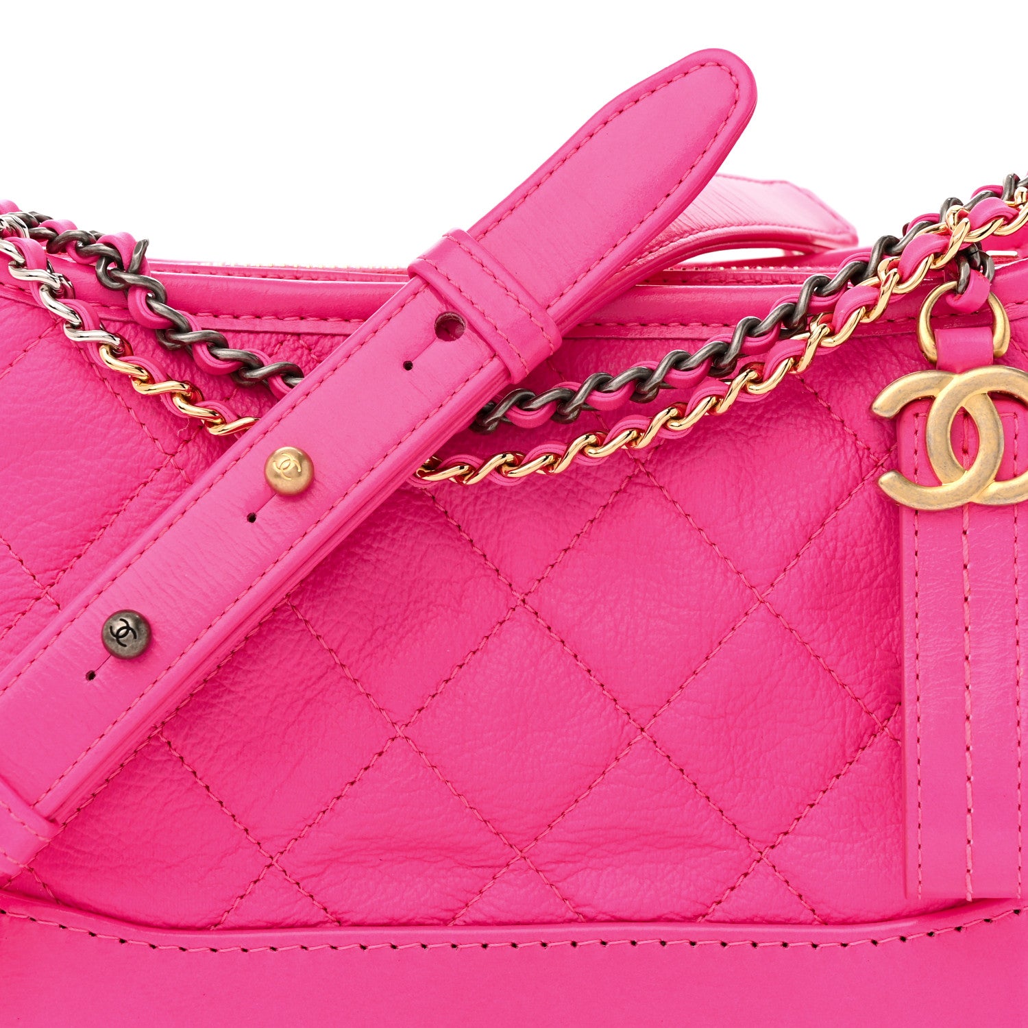Chanel Goatskin Quilted Small Gabrielle Hobo Pink 8 of 13