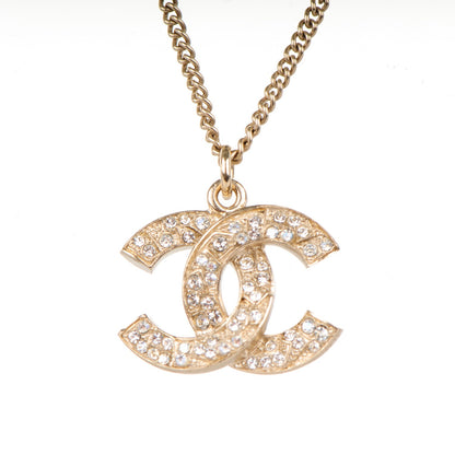 Chanel Crystal CC Pearl Necklace Gold 3 of 4