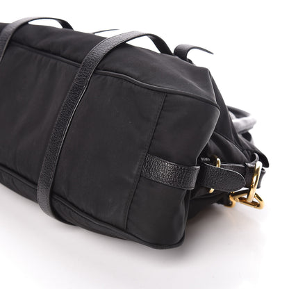 Prada Tessuto Nylon Calfskin Shopping Satchel Black 8 of 9