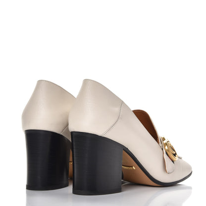 Gucci Calfskin Web Peyton Loafer Pumps 37 Ivory 4 of 11