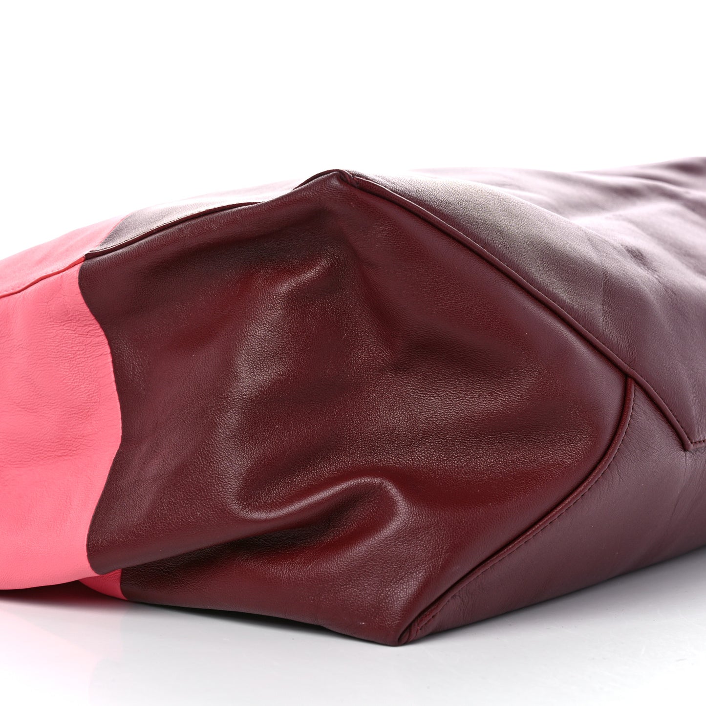 Lambskin Horizontal Bi-Color Cabas Pink Rust