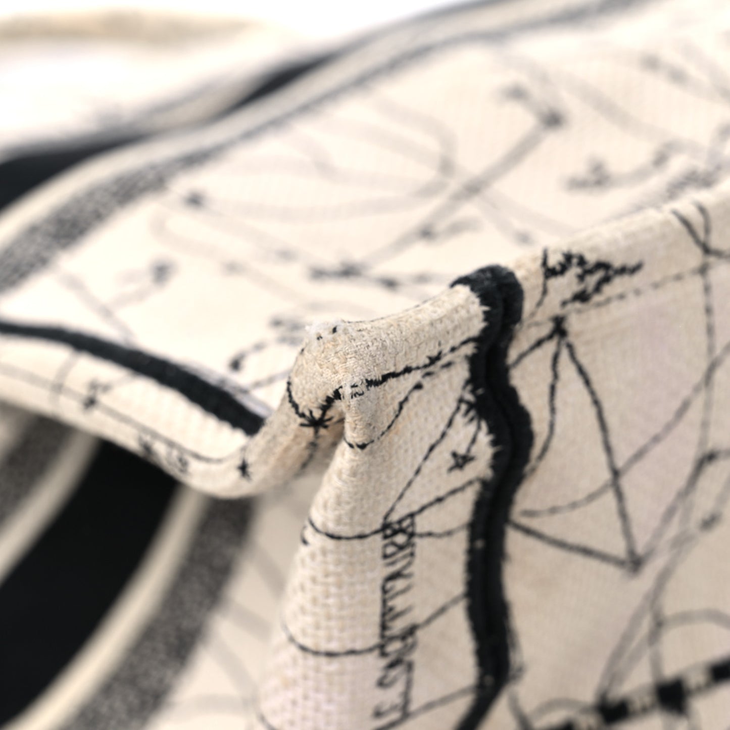 Canvas Embroidered Zodiac Book Tote Latte Multicolor