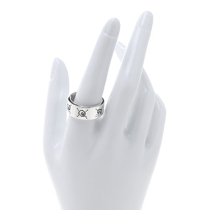 Gucci Sterling Silver GucciGhost Hamlet Skull Band Ring 61 9.5 2 of 5
