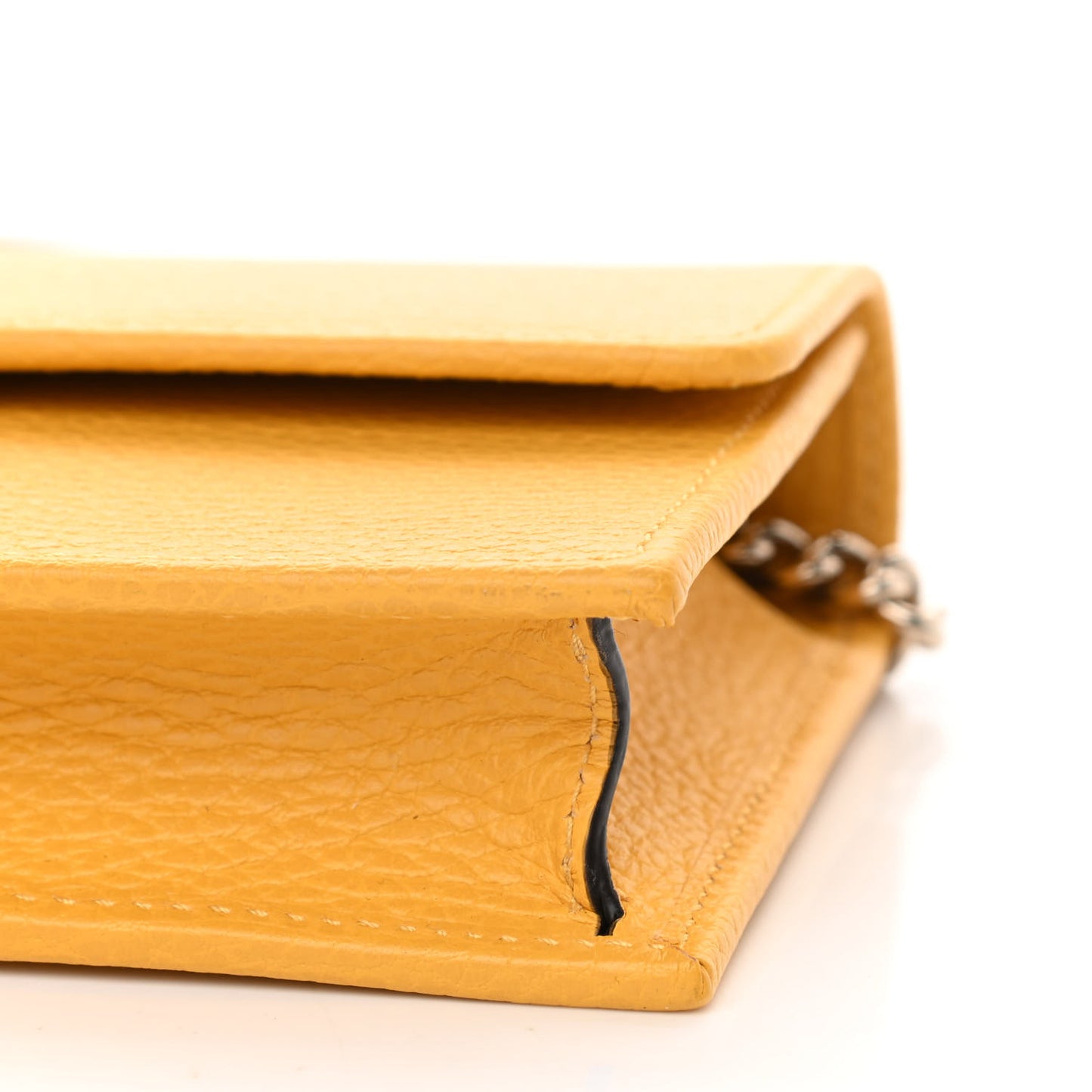 Dollar Calfskin Interlocking G Chain Wallet New Buttercup