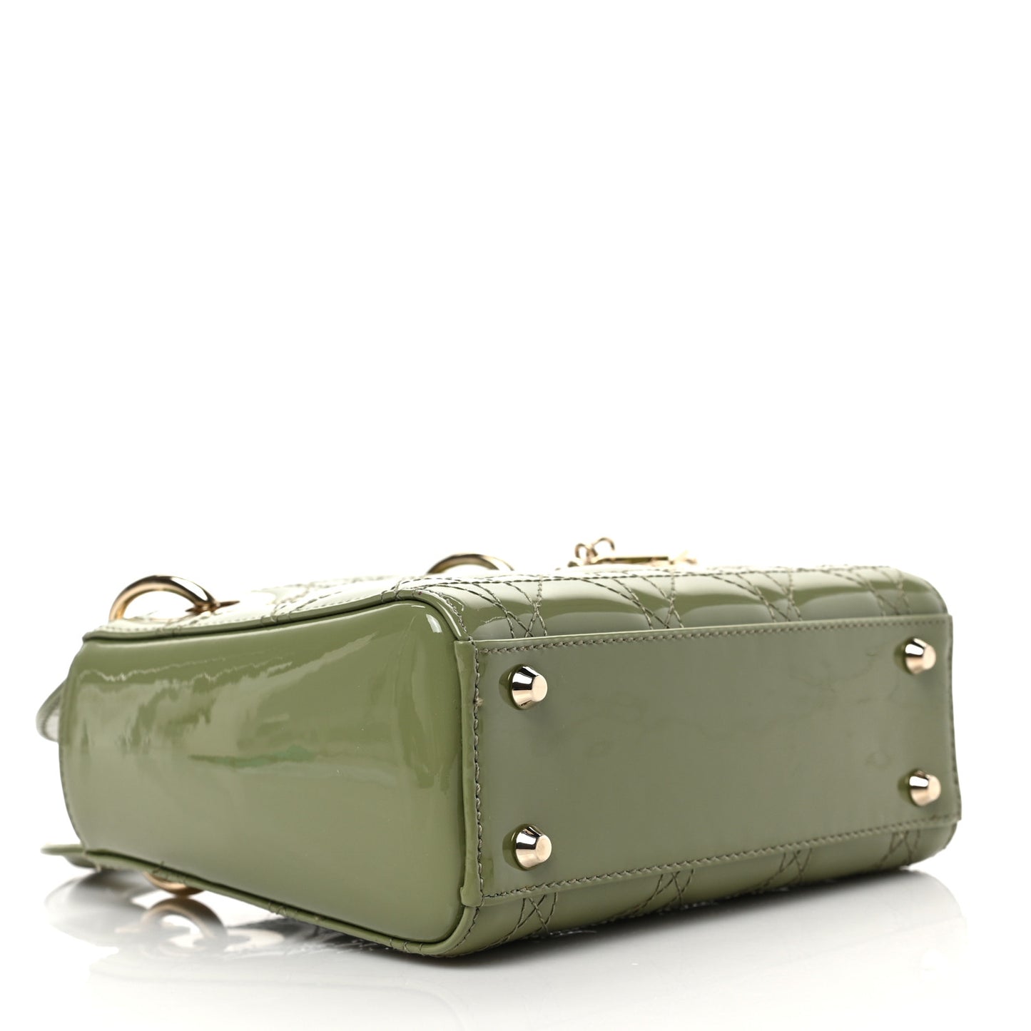Patent Cannage Mini Lady Dior Dusty Jade