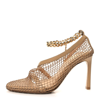 Bottega Veneta Mesh Calfskin Chain Stretch Pumps 36 Beige 1 of 7