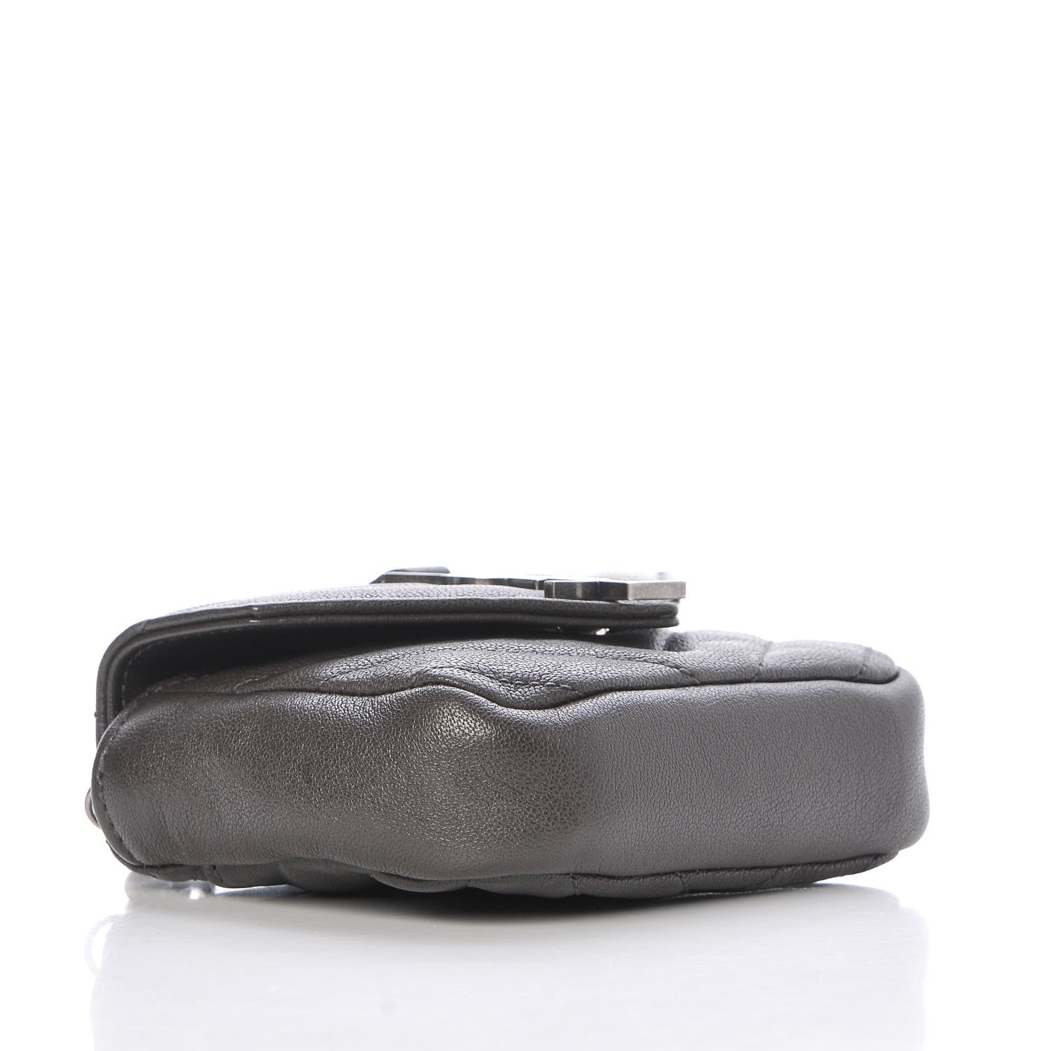 Saint Laurent Sheepskin Matelasse Chevron Monogram Mini College Bag Dark Anthracite 4 of 7
