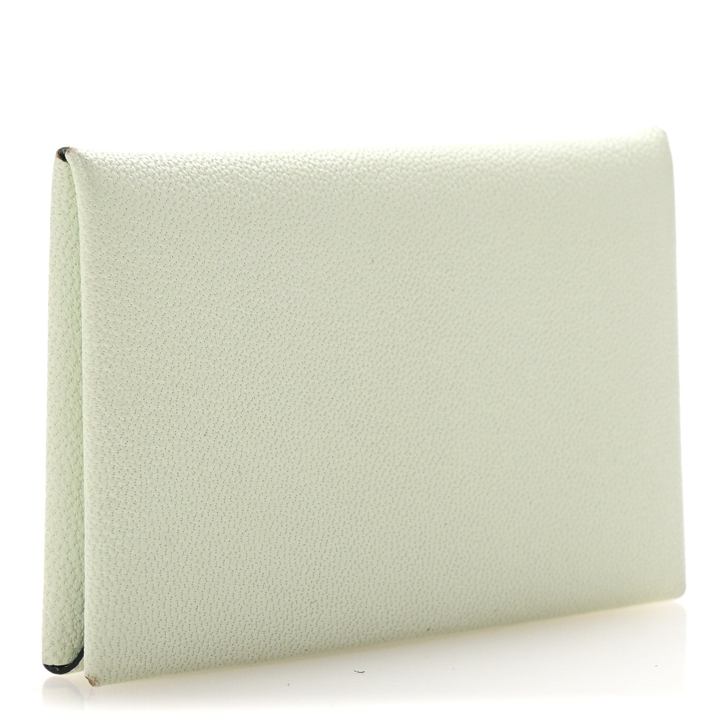 Hermes Chevre Mysore Verso Calvi Card Case Vert Fizz Bleu Zephyr 3 of 7