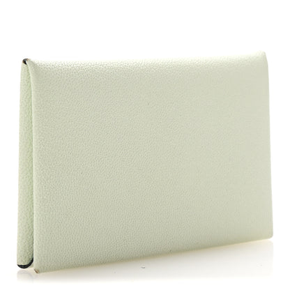 Hermes Chevre Mysore Verso Calvi Card Case Vert Fizz Bleu Zephyr 3 of 7