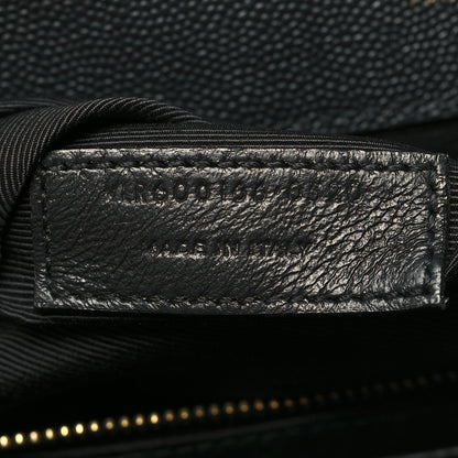 Saint Laurent Grain De Poudre Textured Mixed Matelasse Large Triquilt Monogram Satchel Black 7 of 11
