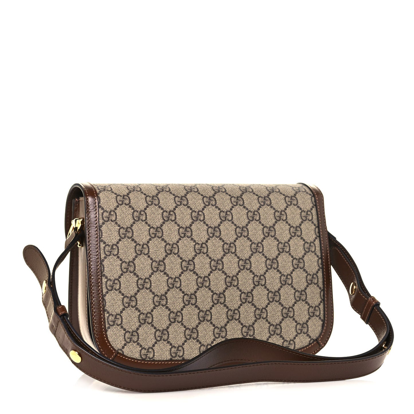 GG Supreme Monogram Horsebit 1955 Shoulder Bag Beige Brown Sugar