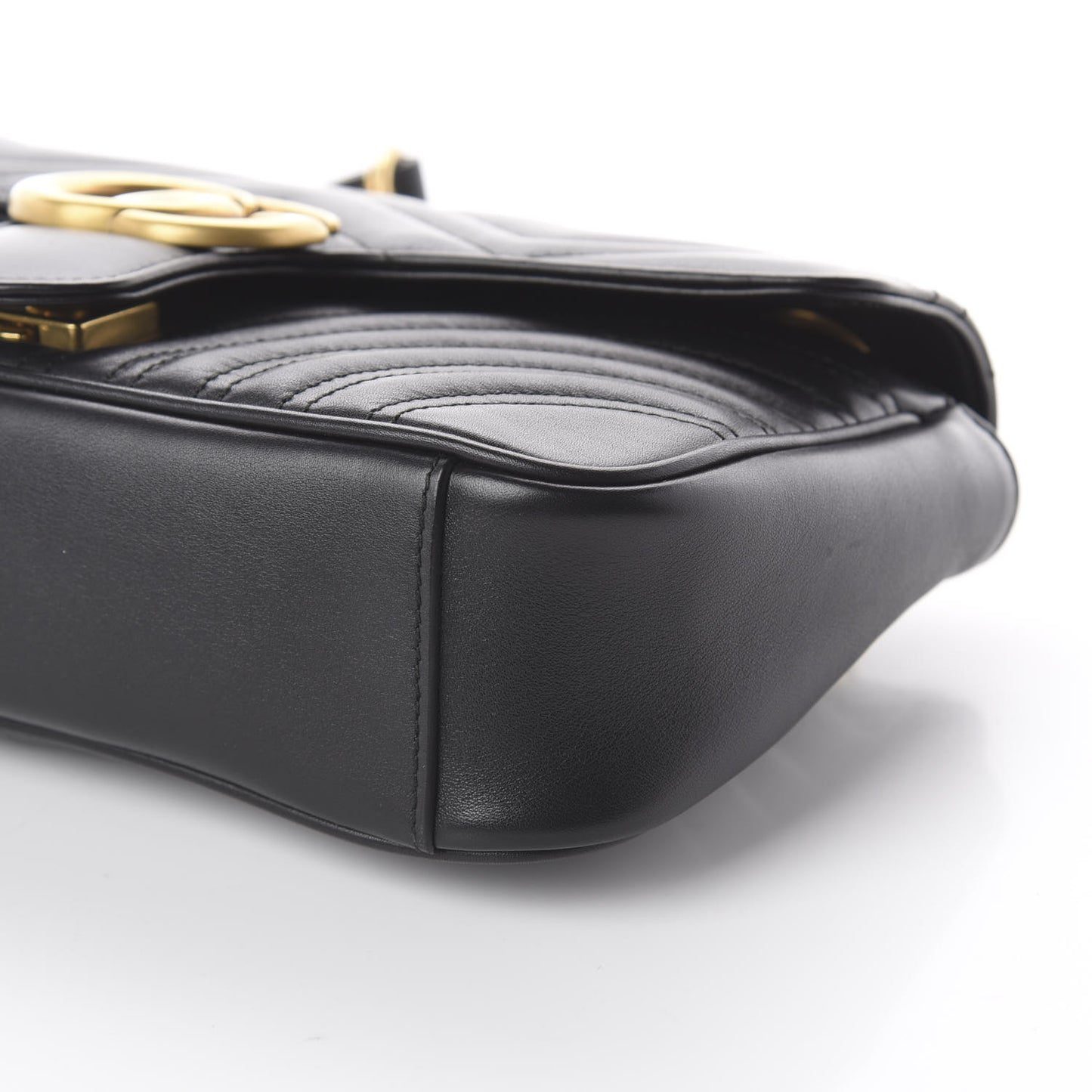 Calfskin Matelasse Small GG Marmont Shoulder Bag Black