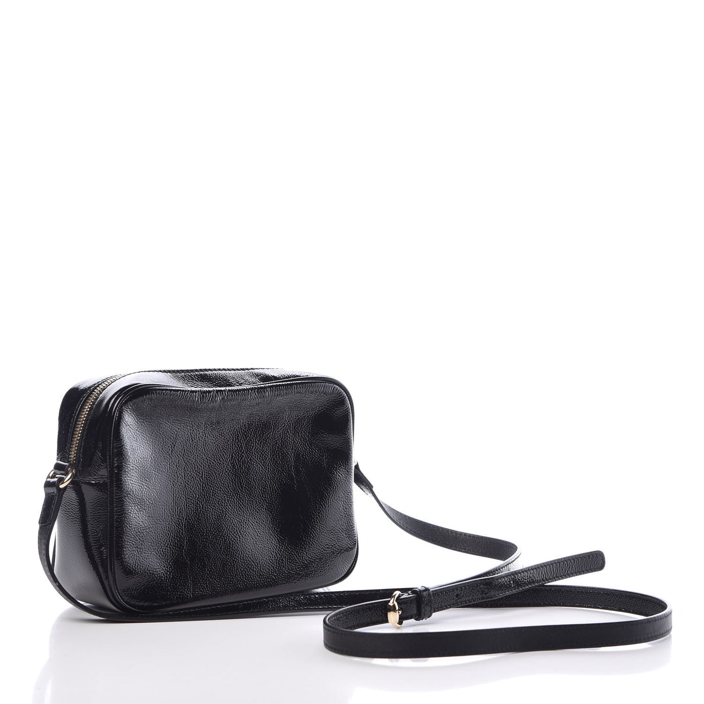 Soft Patent Small Soho Disco Bag Black