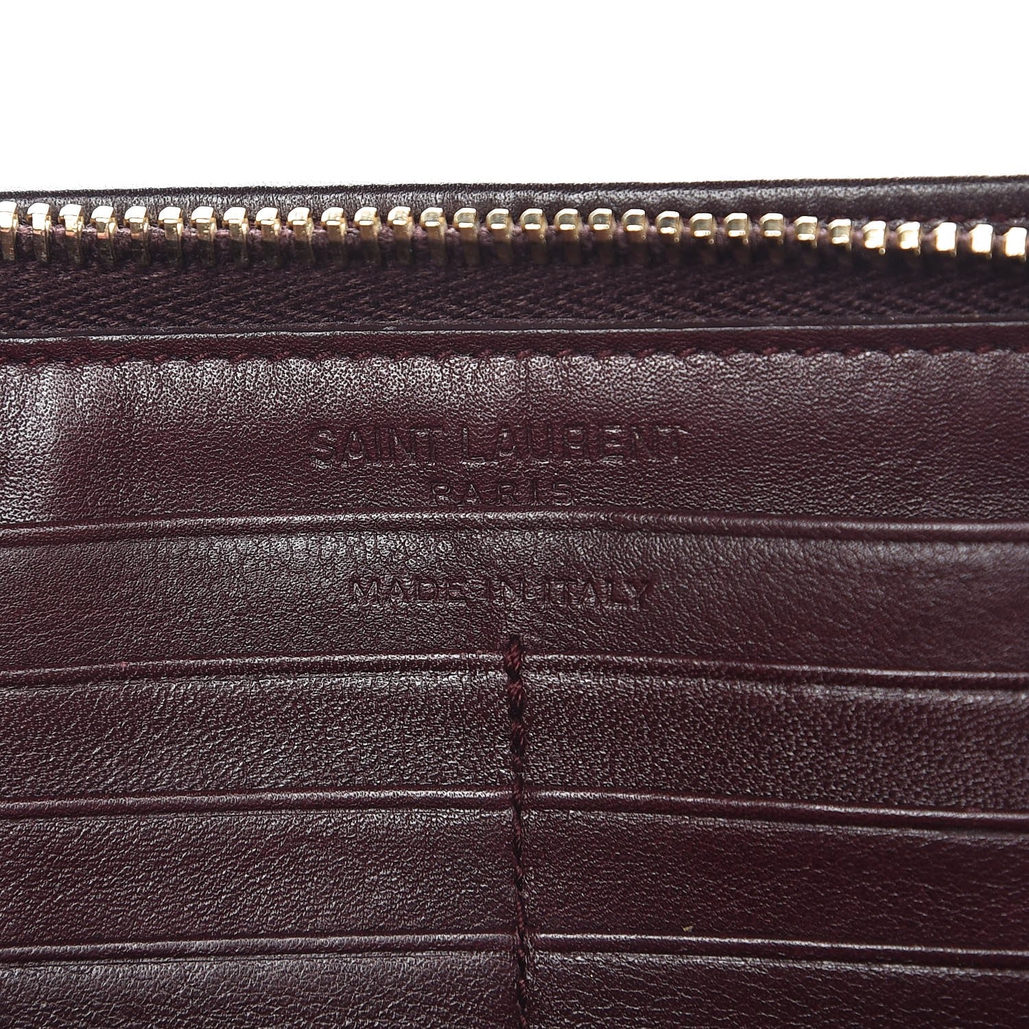 Saint Laurent Calfskin Classic Zip Around Continental Wallet Bordeaux 6 of 9