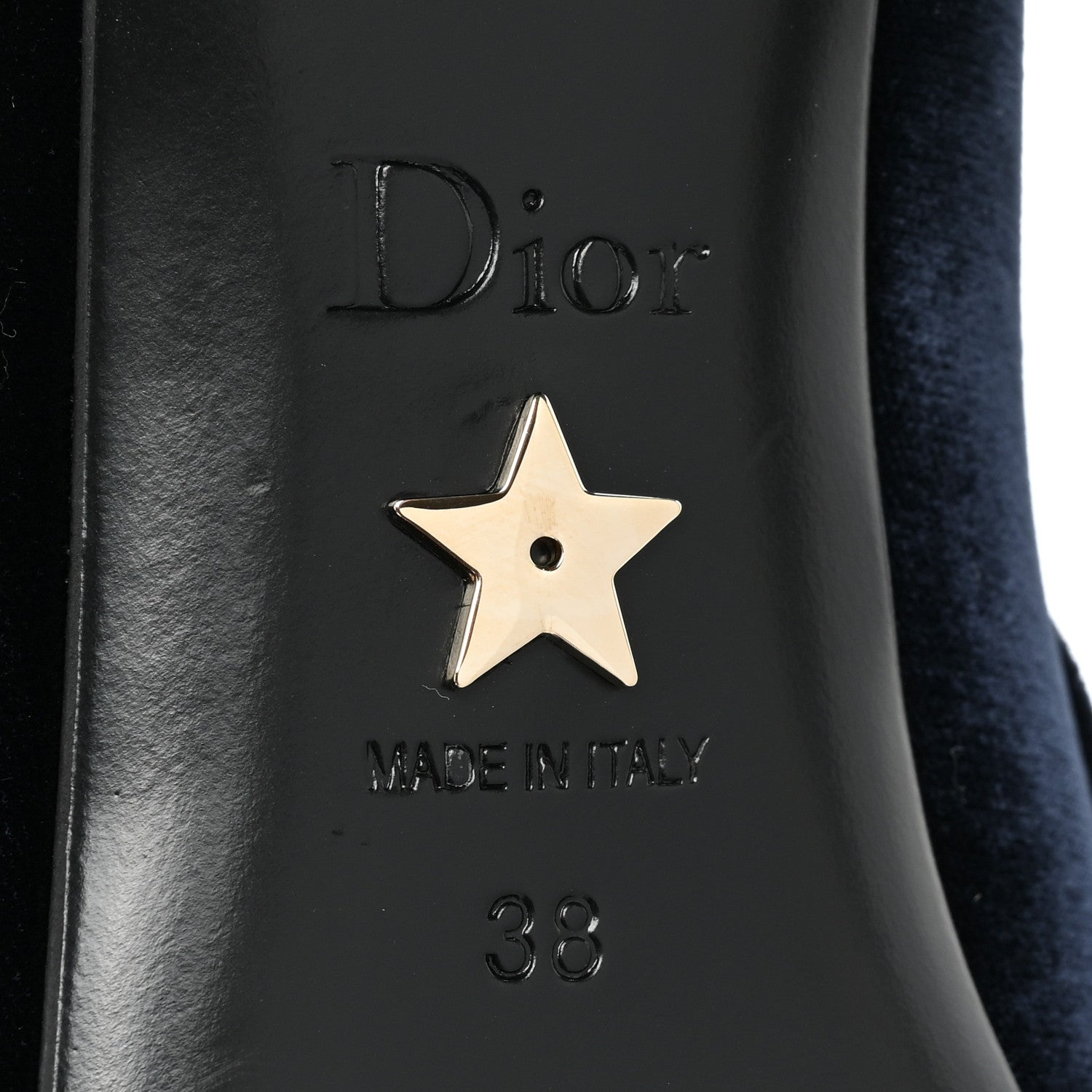 Christian Dior Velvet Baby-D Ballet Pumps 38 Deep Blue 6 of 8
