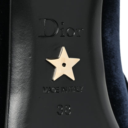 Christian Dior Velvet Baby-D Ballet Pumps 38 Deep Blue 6 of 8
