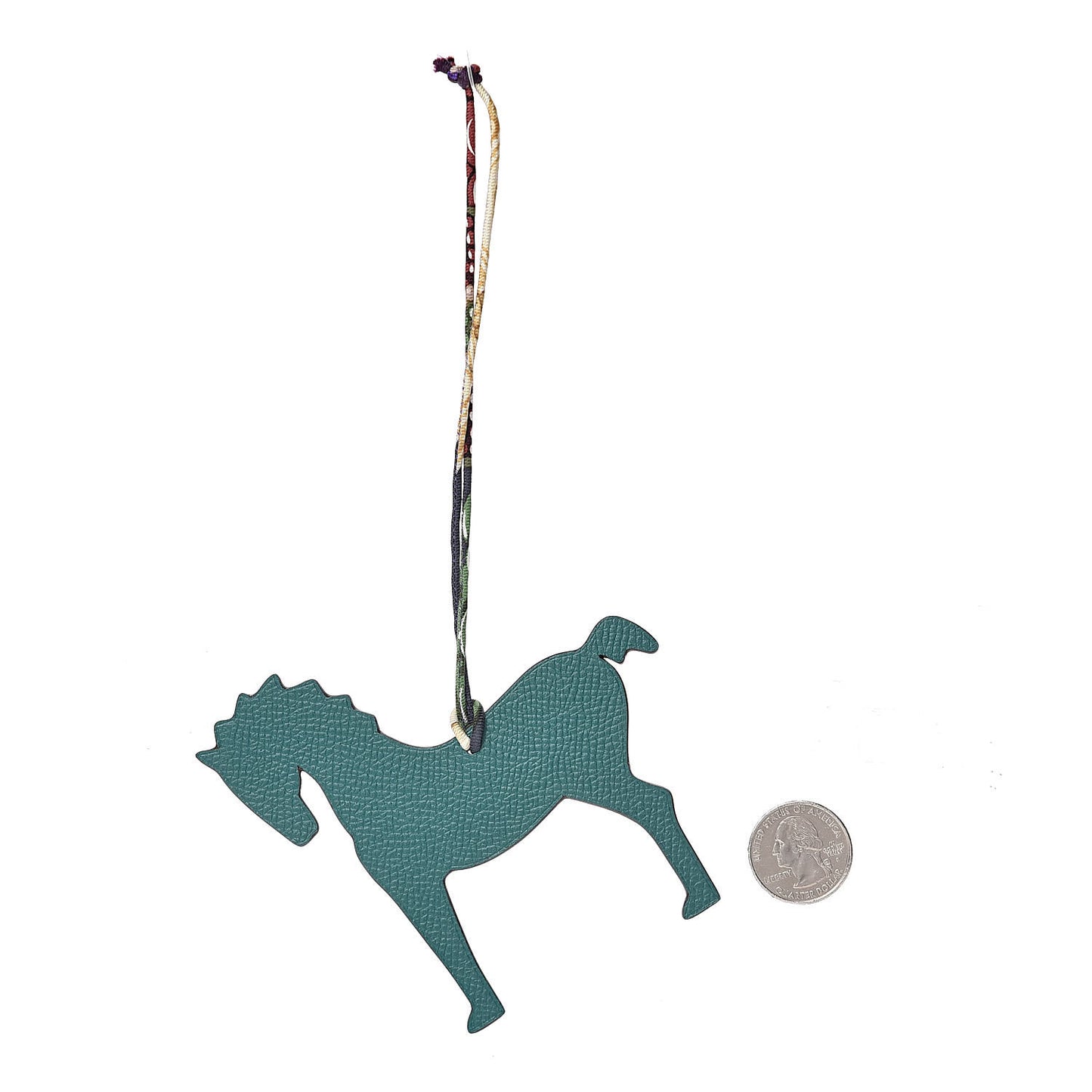 Epsom Togo Petit H Horse Bag Charm Tosca Malachite