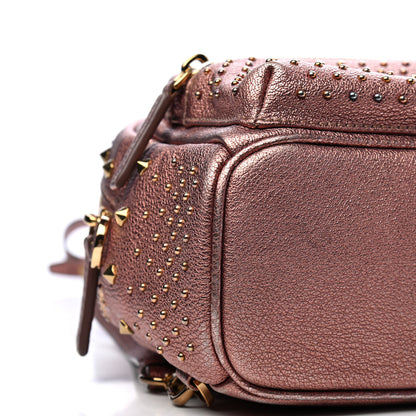 MCM Metallic Calfskin Stud X-Mini Stark Bebe Boo Backpack Pink 7 of 8