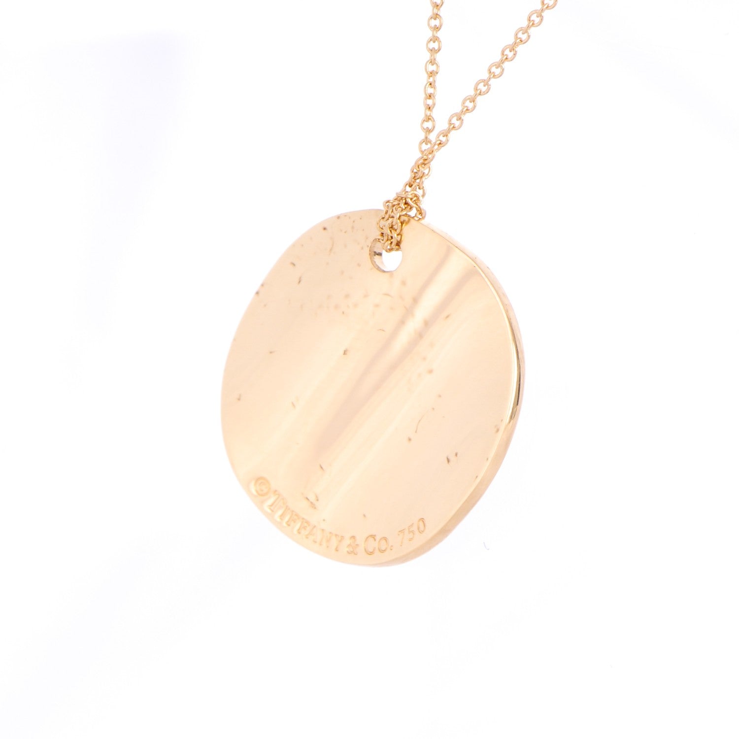 Tiffany 18K Yellow Gold Notes Round Pendant Necklace 4 of 8