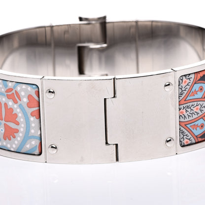 Hermes Enamel Printed Wide Cachemire Fleuri Hinged Bracelet M 5 of 5