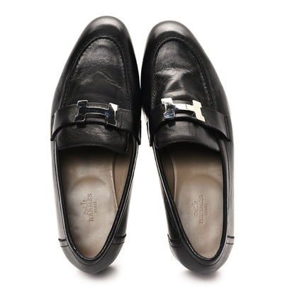 Hermes Goatskin Mens Paris Loafers 41.5 Black 2 of 10