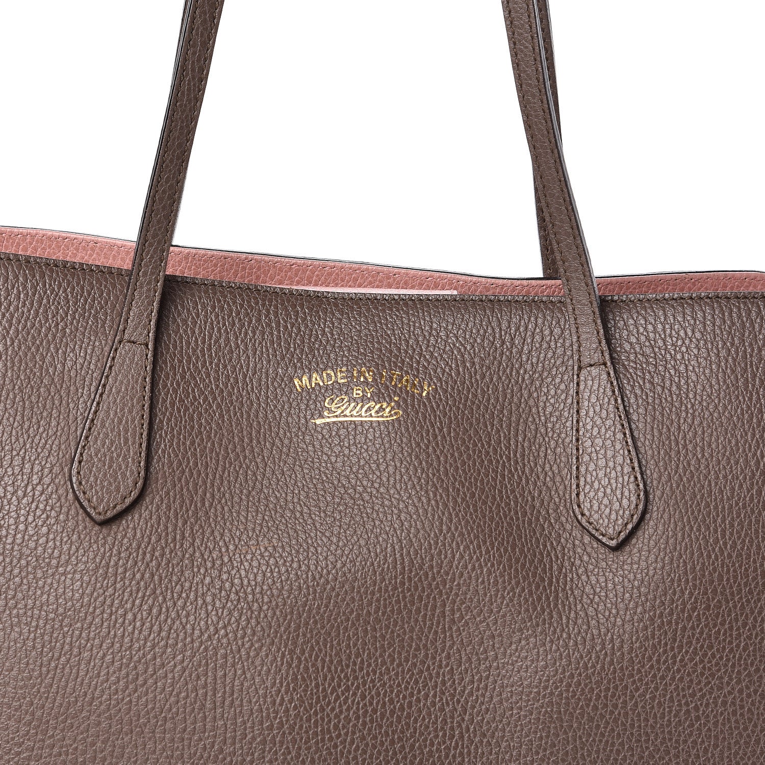 Gucci Dollar Calfskin Medium Swing Tote Grey Field Soft Pink 9 of 9