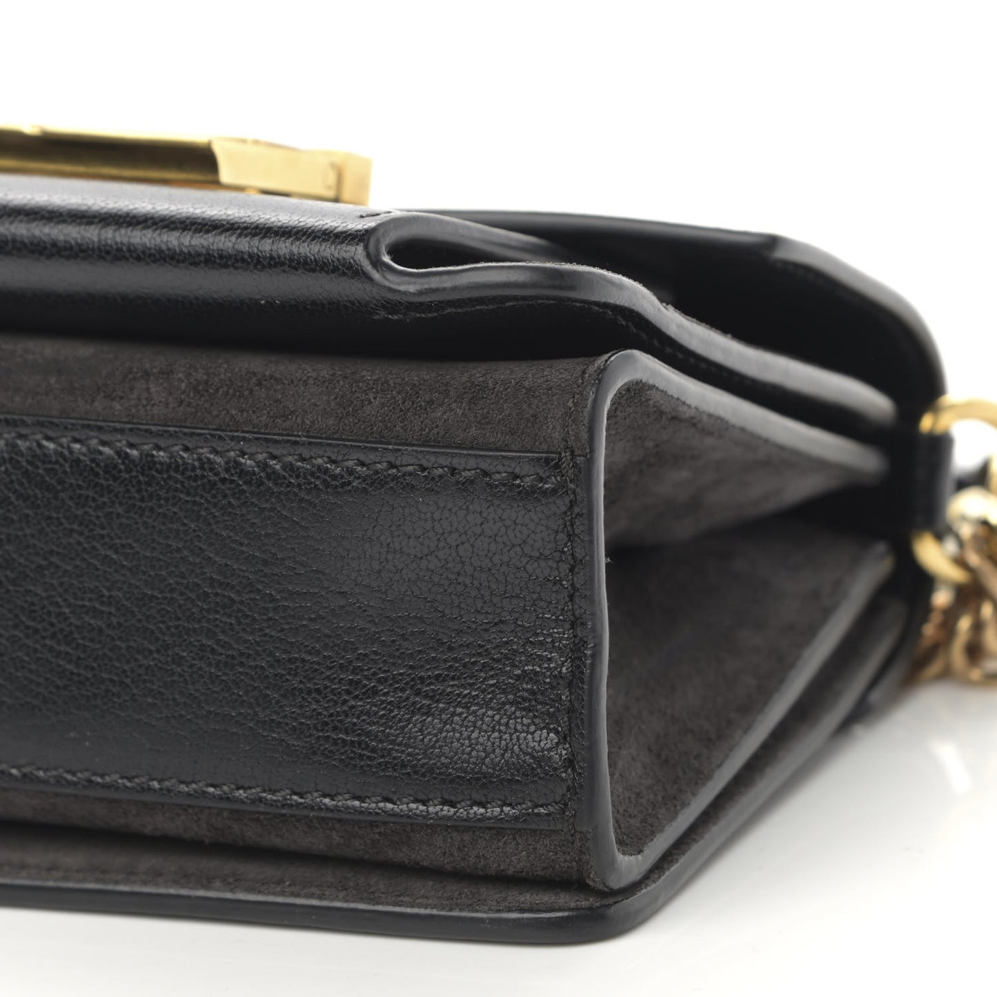 Goatskin Suede Mini GV3 Shoulder Bag Black