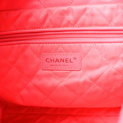 Chanel Shiny Calfskin Quilted Small Rainbow Metal Chanel 22 Coral Pink 8 of 12