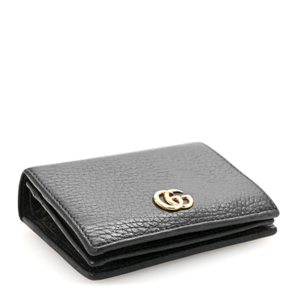 Gucci Pebbled Calfskin GG Marmont Card Case Black 8 of 14