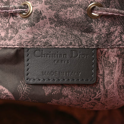 Christian Dior Technical Fabric Embroidered Toile De Jouy Sauvage DiorTravel Pouch Pink Gray 5 of 6