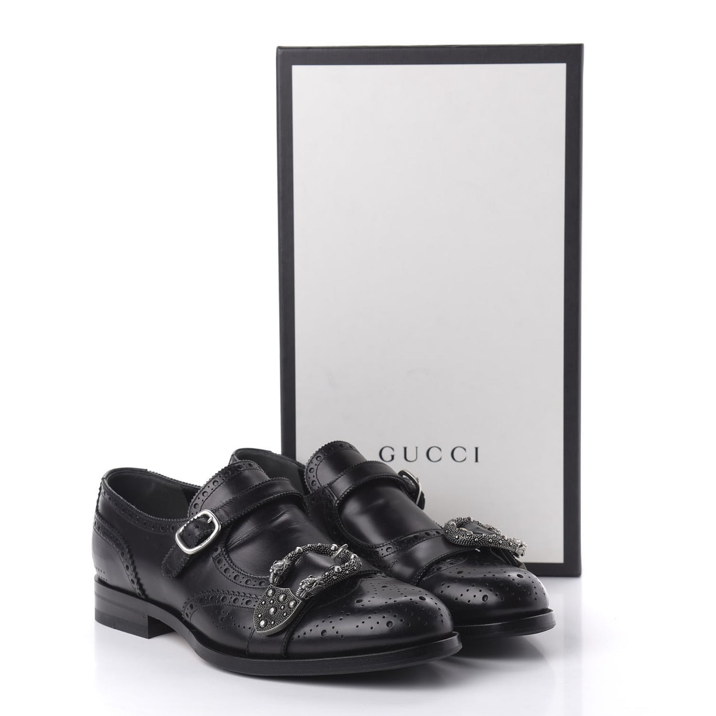 Calfskin Bee Embroidered Mens Queercore Brogue Wingtip Monk Strap Loafers 9 Black