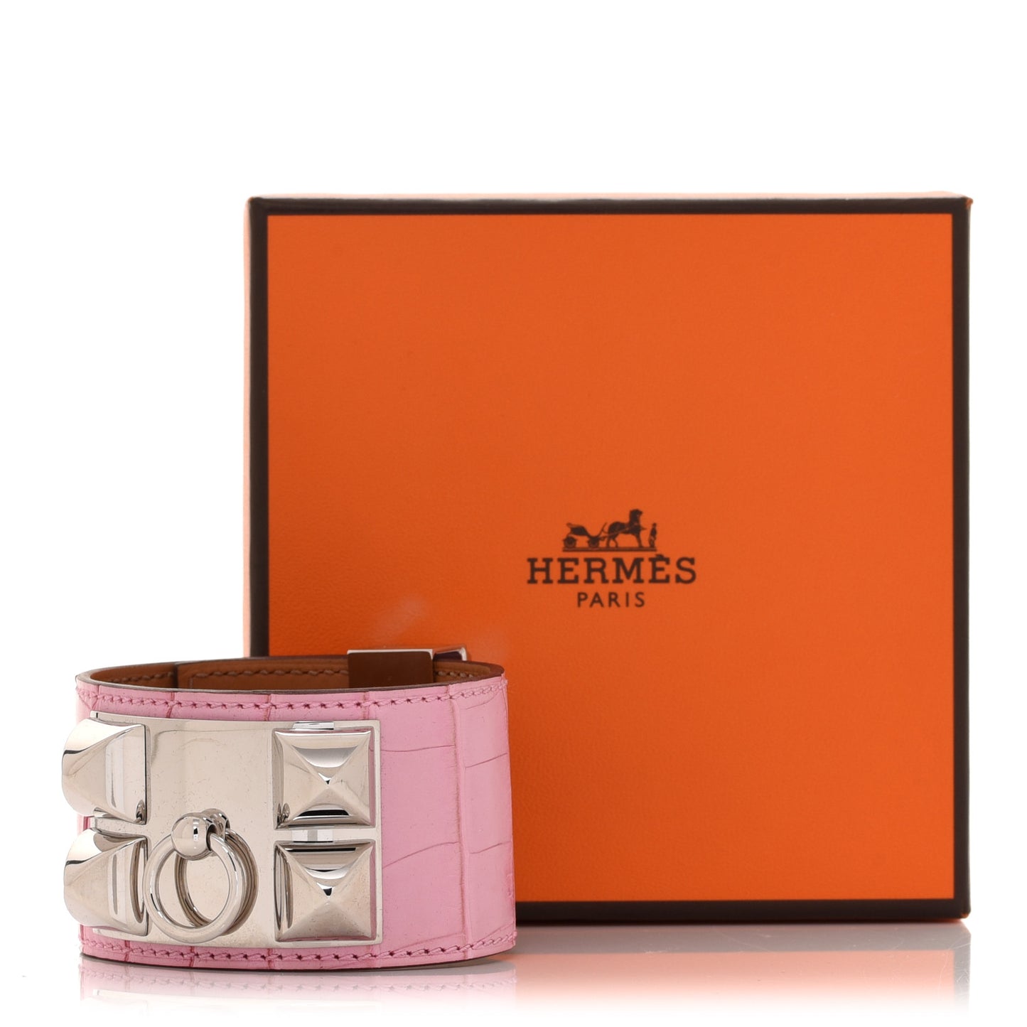 Matte Alligator Collier De Chien CDC Bracelet T3 5P Pink