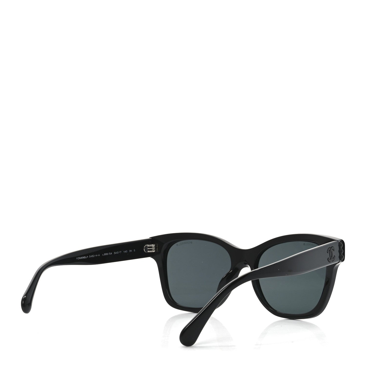 Chanel Acetate Polarized Pearl CC Square Sunglasses 5482-H-A Black 4 of 7