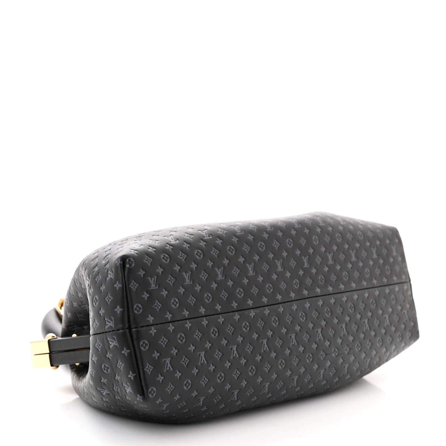 Calfskin Nanogram Embossed Clutch Black