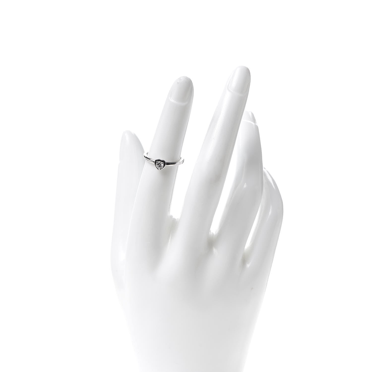 Cartier 18K White Gold Diamond D'Amour Heart Ring 49 5 2 of 5