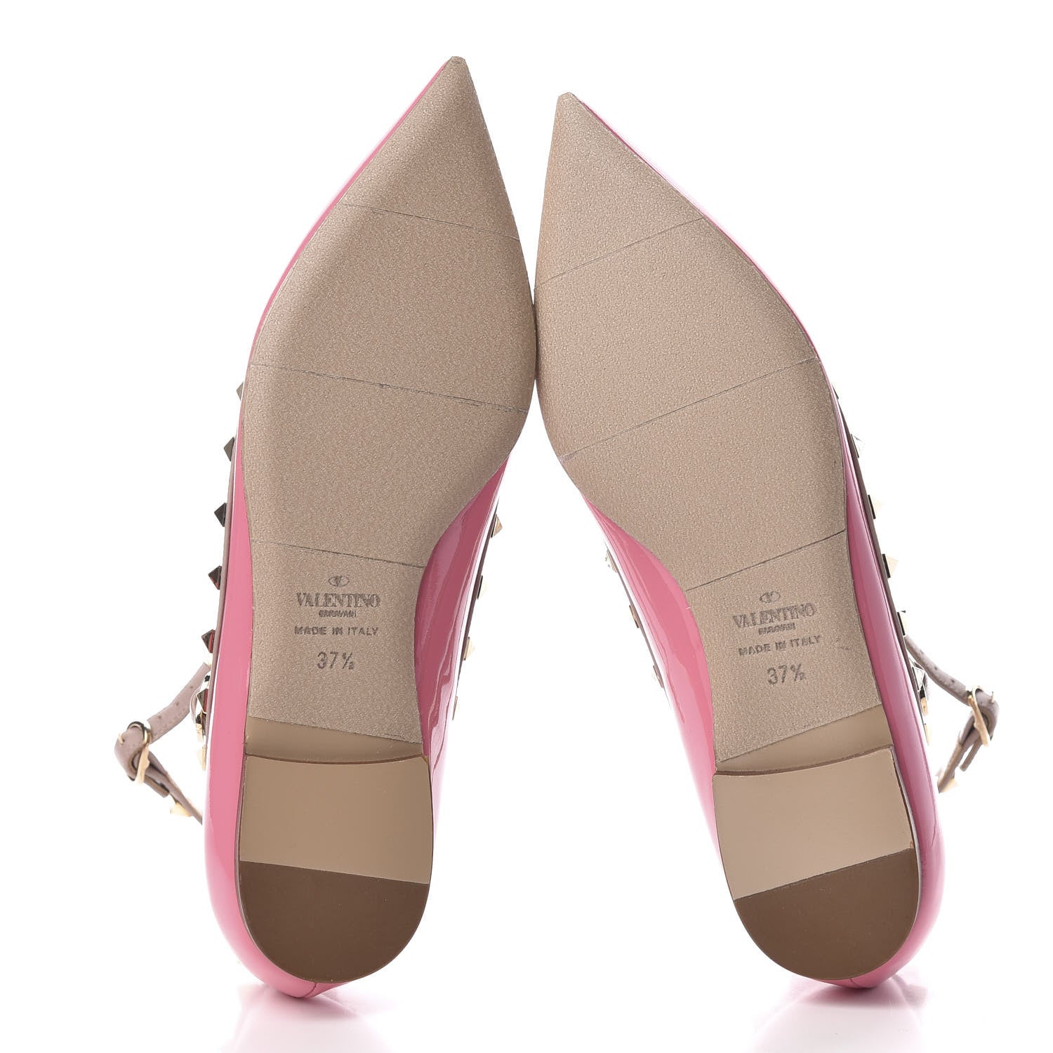 Valentino Garavani Patent Rockstud Cage Ballerina Flats 37 Ninphea Poudre 5 of 9