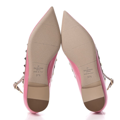 Valentino Garavani Patent Rockstud Cage Ballerina Flats 37 Ninphea Poudre 5 of 9