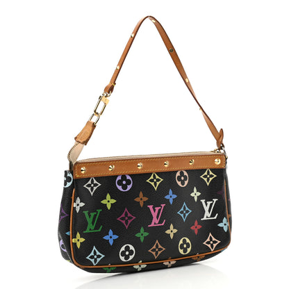 Louis Vuitton Monogram Multicolor Pochette Accessories Black 3 of 14