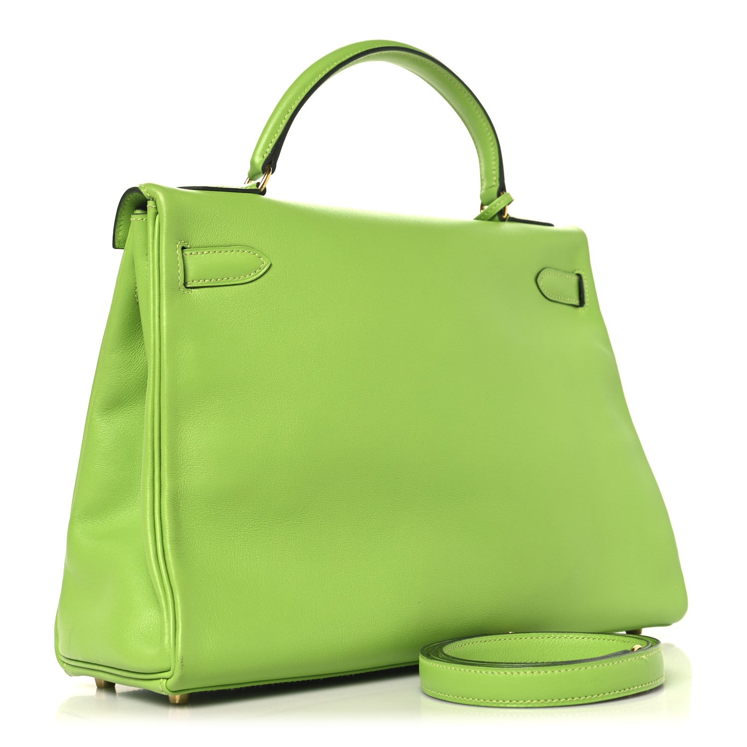Hermes Veau Gulliver Kelly Retourne 28 Vert Cru 3 of 12