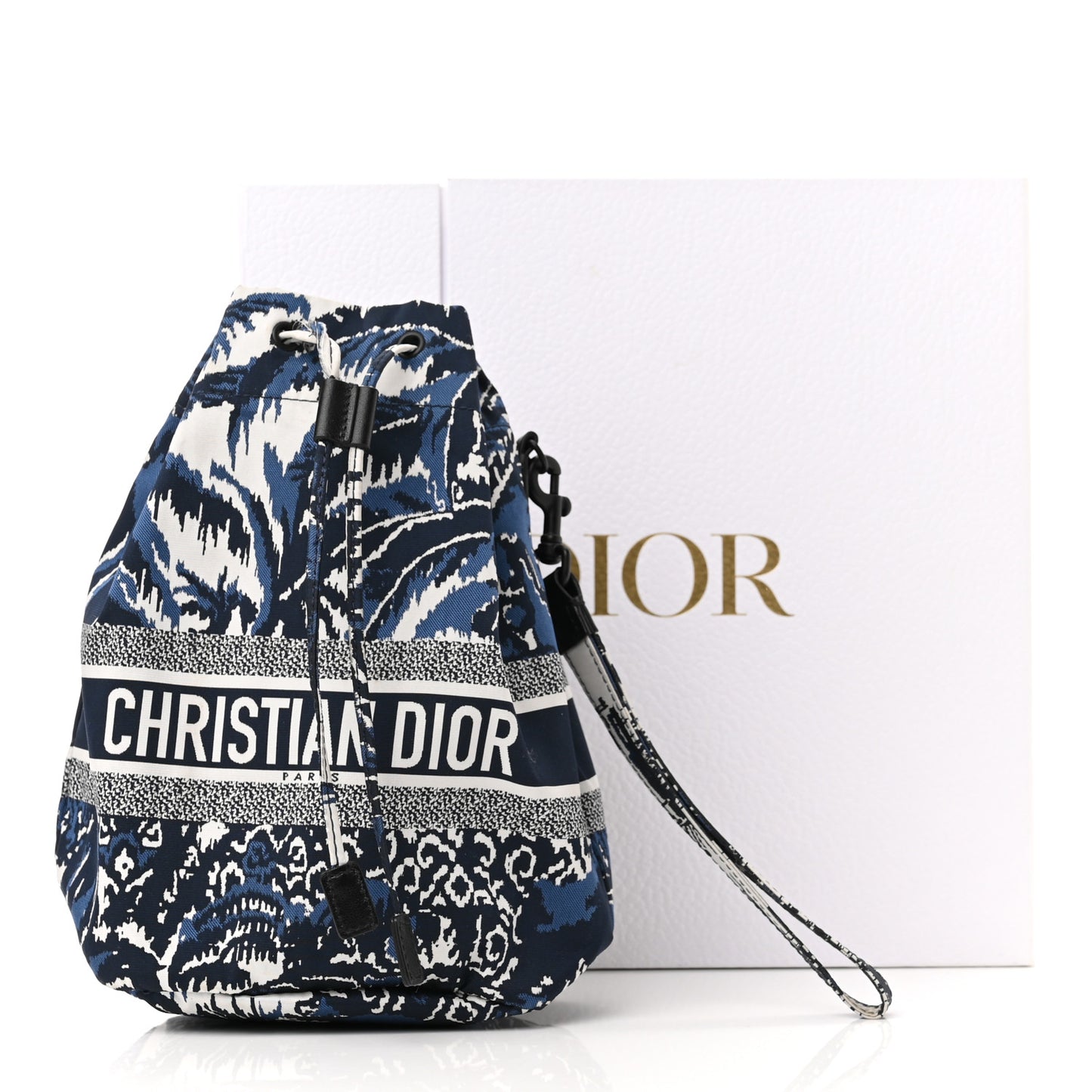 Technical Fabric Embroidered Palm Tree Toile De Jouy DiorTravel Pouch Blue