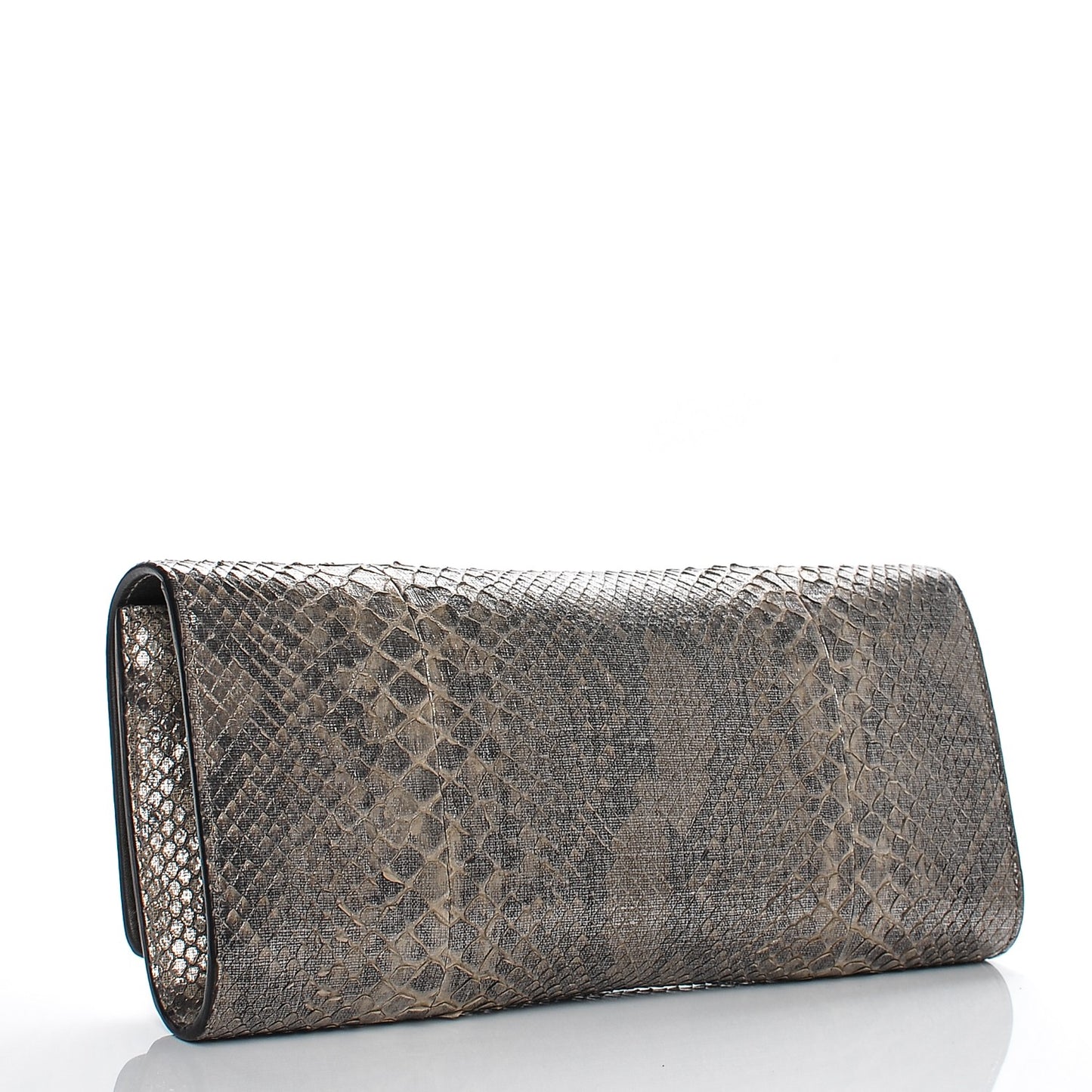 Metallic Python Crystal Pearl Broadway Clutch